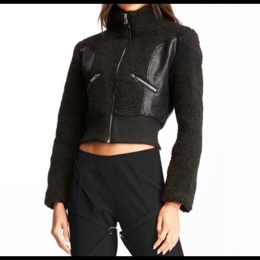 I.am.Gia Trixie moto/teddy crop coat